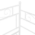 Cadre de canapé-lit extensible blanc métal 90x200 cm