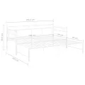 Cadre de canapé-lit extensible blanc métal 90x200 cm