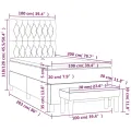 cadre de lit avec matelas Gris foncé 100x200cm Tissu