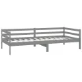 Lit de repos avec matelas 90x200 cm Gris Bois de pin massif