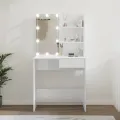 Coiffeuse avec LED Blanc brillant 74,5x40x141 cm