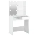 Coiffeuse avec LED Blanc brillant 74,5x40x141 cm