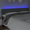 Tête de lit à LED Gris foncé 160x5x78/88 cm Tissu