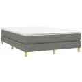 cadre de lit avec matelas Gris foncé 140x200cm Tissu