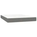 cadre de lit avec matelas Gris foncé 140x200cm Tissu