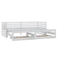Lit coulissant 2x(90x200) cm Blanc Bois de pin massif