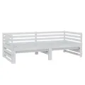 Lit coulissant 2x(90x200) cm Blanc Bois de pin massif