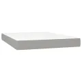 cadre de lit matelas LED Gris clair 140x190 cm Tissu