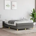 cadre de lit avec matelas Gris foncé 120x200cm Tissu