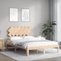 Cadre de lit avec tête de lit 120x200 cm bois massif