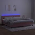 cadre de lit avec matelas et LED Rose 200x200 cm