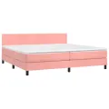 cadre de lit avec matelas et LED Rose 200x200 cm