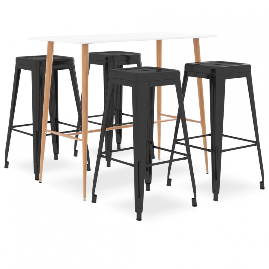 Ensemble de bar 5 pcs Blanc et noir