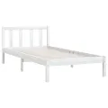 Cadre de lit Blanc Bois de pin massif 90x200 cm