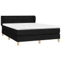 cadre de lit avec matelas Noir 140x200 cm Tissu