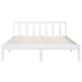 Cadre de lit Blanc Bois de pin massif 140x190 cm