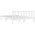 Cadre de lit Blanc Bois de pin massif 140x190 cm