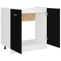 Armoire de plancher d'évier Noir 80x46x81,5 cm Aggloméré