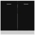 Armoire de plancher d'évier Noir 80x46x81,5 cm Aggloméré