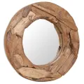 Miroir décoratif Teck 60 cm Rond
