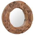 Miroir décoratif Teck 60 cm Rond