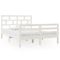 Cadre de lit Blanc Bois massif 140x200 cm