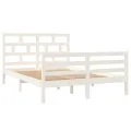 Cadre de lit Blanc Bois massif 140x200 cm