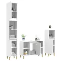 Ensemble de meubles salle de bain 3 pcs blanc bois d'ingénierie