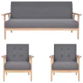 Ensemble de canapés 3 pcs Tissu Gris foncé