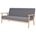 Ensemble de canapés 3 pcs Tissu Gris foncé