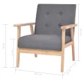 Ensemble de canapés 3 pcs Tissu Gris foncé
