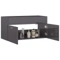 Armoire d'évier Gris brillant 90x38,5x46 cm Aggloméré