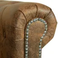 Canapé Chesterfield 3 places cuir artificiel marron