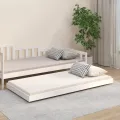 Cadre de lit Blanc 75x190 cm Bois de pin massif