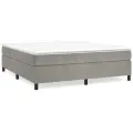 cadre de lit et matelas Gris clair 180x200cm Velours