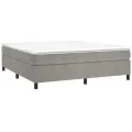 cadre de lit et matelas Gris clair 180x200cm Velours