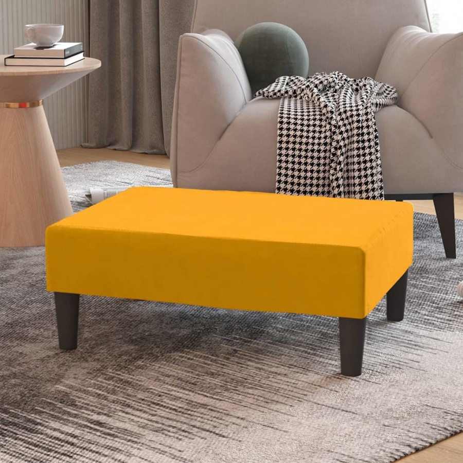 Repose-pied Jaune 78x56x32 cm Velours