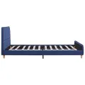 Cadre de lit Bleu Tissu 140 x 200 cm