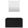 Ensemble de meubles salle de bain 2 pcs noir bois d'ingénierie