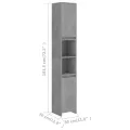 Armoire de salle de bain Gris béton 30x30x183,5 cm Aggloméré