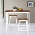 Table de bar et tabouret 3 pcs Bois massif