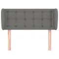 Tête de lit avec oreilles Gris foncé 93x23x78/88 cm Tissu