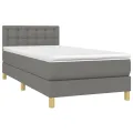 cadre de lit avec matelas et LED Gris foncé 90x190cm