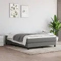 cadre de lit avec matelas Gris foncé 140x200cm Tissu