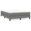 cadre de lit avec matelas Gris foncé 140x200cm Tissu