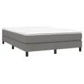 cadre de lit avec matelas Gris foncé 140x200cm Tissu