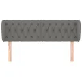 Tête de lit avec oreilles Gris foncé 147x23x78/88 cm Tissu