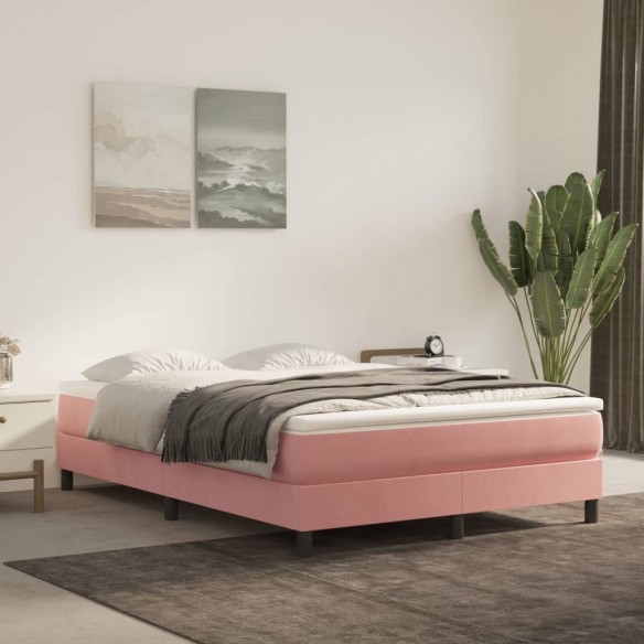 Matelas de lit à ressorts ensachés Rose 140x190x20 cm Velours