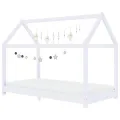 Cadre de lit d'enfant Blanc Bois de pin massif 70x140 cm