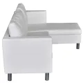 Canapé sectionnel à 3 places cuir synthétique blanc